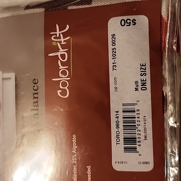 TORO/ SUMMIT STRIPE  ONE DOUBLE LAYER VALANCE. - Picture 6 of 7